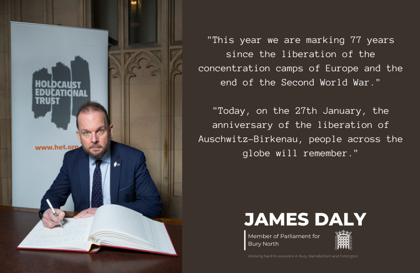 James Daly MP Holocaust Book of Remembrance
