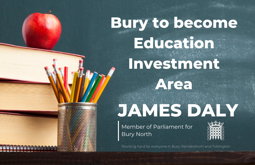 JAMES DALY MP WELCOMES GOVERNMENT FUNDING TO LEVEL UP EDUCATION AND LEARNING FOR ALL